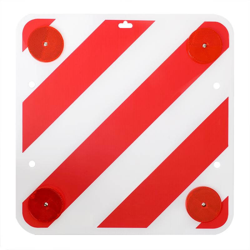 Warntafel Kunststoff 50x50cm mit 4 Reflektoren